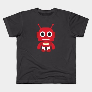 Cute Red Retro Robot Kids T-Shirt